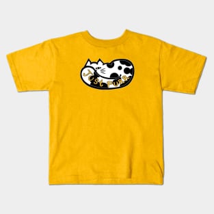 JUST PURR, Black & White Cat Kids T-Shirt